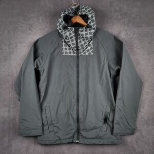 Airblaster Snowboard Jacket Mens‎ Large Gray Hooded Full Zip Lightweight Shell